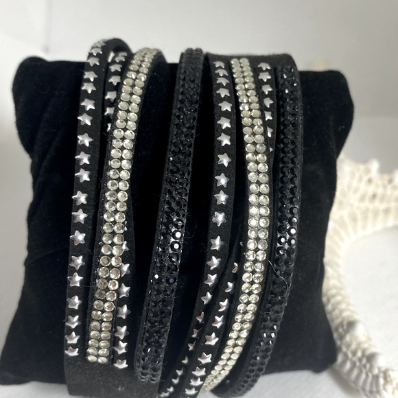 Black bling stack bracelet - Picture 1 of 1